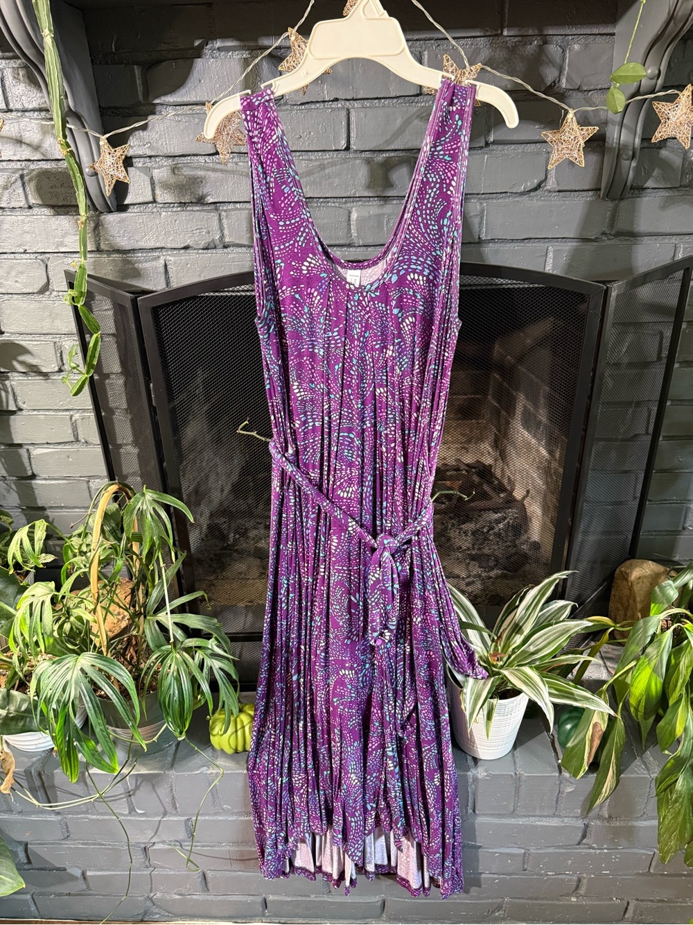 Latched Mama The Momper Nursing Romper with Purple, Blue and Teal Print